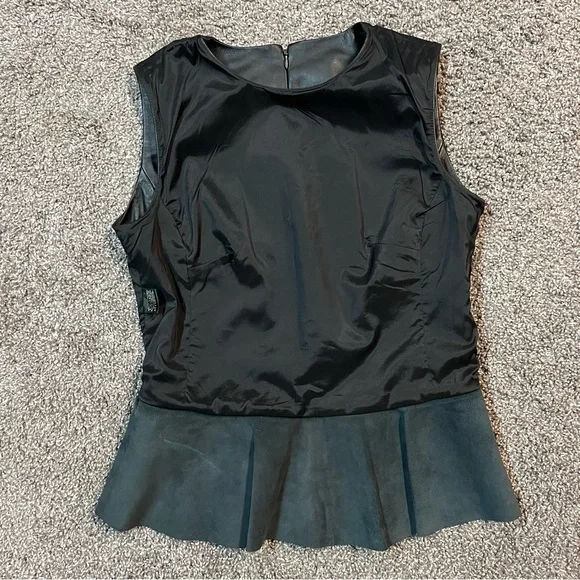 Lauren Ralph Lauren leather peplum tank shell. - Picture 10 of 14